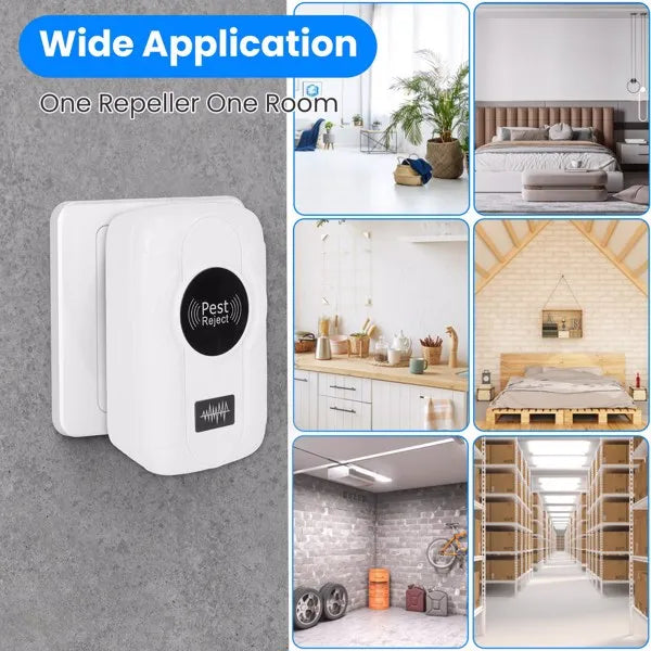 6-Pack Ultrasonic Insect Repellent - Dual Sound-Wave Tech, 3-Mode Switch, 32 - 120kHz Frequencies, Ideal For Full Home Coverage, Safe For Home With Kids - Plug-in Indoor Bug & Rodent Repeller