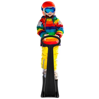 Safe Kids Snow Scooter - Raised Anti-Slip Spots, Directional Bottom, Easy Steering & Balance-Black